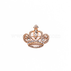 Crystal Rhinestone Crown Brooch, Exquisite Alloy Rhinestone Lapel Pin for Shirts Dresses, Light Gold, 35x39x10mm(JEWB-WH0022-32)
