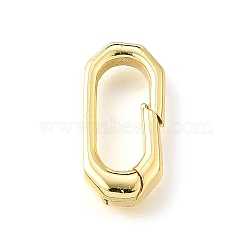 Brass Spring Gate Rings, Long-Lasting Plated, Cadmium Free & Lead Free, Rack Plating, Oval, Real 18K Gold Plated, 16.5x8x3.5mm, Hole: 11.5mm(KK-V007-006G-03)