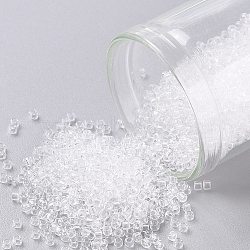 TOHO Round Seed Beads, Japanese Seed Beads, (1) Crystal Clear, 15/0, 1.5mm, Hole: 0.7mm, about 3000pcs/10g(X-SEED-TR15-0001)