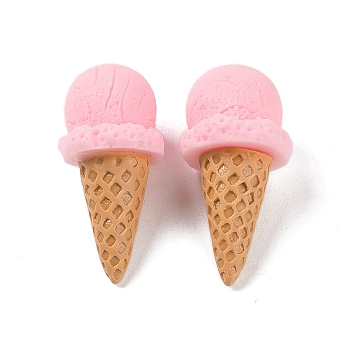 Imitation Food Resin Ice Cream Display Decorations, Dollhouse Decorations Accessories, Pink, 34x16.5mm