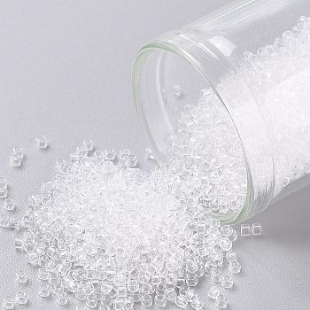 TOHO Round Seed Beads, Japanese Seed Beads, (1) Crystal Clear, 15/0, 1.5mm, Hole: 0.7mm, about 3000pcs/10g