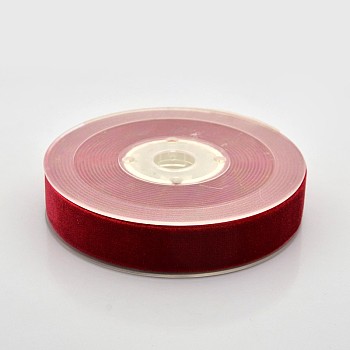Polyester Velvet Ribbon for Gift Packing and Festival Decoration, Dark Red, 3/4 inch(19mm), about 25yards/roll(22.86m/roll)