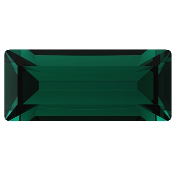 Preciosa&reg MAXIMA Crystal Fancy Stones, Czech Crystal, 435 26 212 Baguette, Dura Foiling, 50730 Emerald, 7x3mm