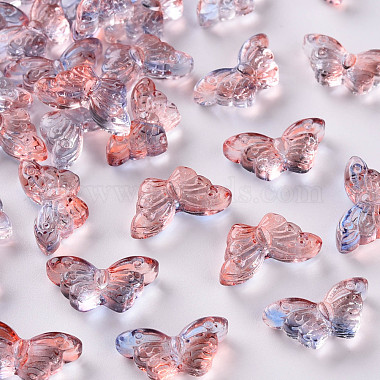 Light Salmon Butterfly Glass Beads