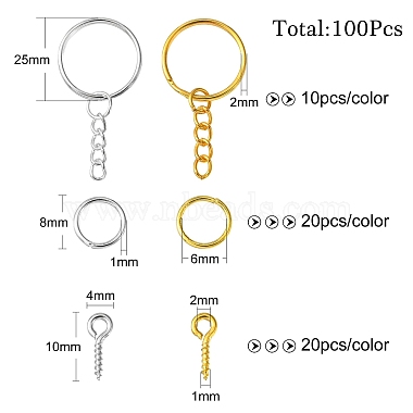 20Pcs 2 Colors Iron Split Key Rings(PALLOY-CJ0002-65)-2
