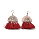 Alloy Half Round with Tassels Dangle Earrings(EJEW-E267-05RC)-2