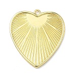 Brass Pendants, Heart Charms, Cadmium Free & Lead Free, Long-Lasting Plated, Rack Plating, Real 18K Gold Plated, 25.5x23x1.5mm, Hole: 1.5mm(X-KK-I476-11G)
