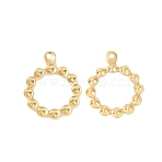 Ion Plating(IP) 304 Stainless Steel Pendant Rhinestone Settings, Round Ring Charms, Golden, Fit For 1mm Rhinestone, 15x12x1mm, Hole: 1.2mm(STAS-F293-08G)