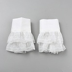 Polyester Removable Flare Sleeves, Double Layer Wrist Cuff for Women, White, 210x130x3.5mm(DIY-WH0683-28A)