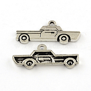 Tibetan Style Zinc Alloy Car Charms, Lead Free & Cadmium Free, Antique Silver, 11x27x2mm, Hole: 2mm, about 500pcs/500g(TIBEP-R334-295AS-RS)