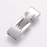 304 Stainless Steel Snap Lock Clasps, Smooth Surface, Stainless Steel Color, 34.5x12x5mm, Hole: 3x10mm(STAS-L189-32P)