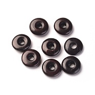 Natural Howlite Beads, Dyed, Flat Round/Disc, Black, 15x5mm, Hole: 4mm(TURQ-L031-016F)