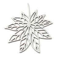 201 Stainless Steel Cabochons, Maple Leaf, Stainless Steel Color, 40x37x1mm(STAS-M318-32G)