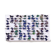100Pcs Animal Theme Adjustable Mood Rings Set, Temperature Change Color Emotion Feeling Alloy Band Rings for Women, Platinum, US Size 8 1/2(18.5mm)(RJEW-B029-01)