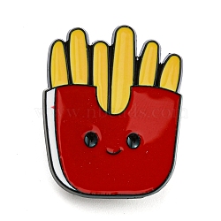 Food Theme Enamel Pins, Black Alloy Badge for Backpack Clothes, Chip, 27x22x2mm(JEWB-G026-02F)