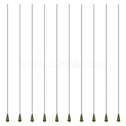 10Pcs 304 Stainless Steel Blunt Tip Dispensing Needle with PP Luer Lock, Syringe Needle Applicator Needles for Liquid Measuring Epoxy Resin Craft, Dark Green, 27.2x0.75cm(FIND-BC0005-10)