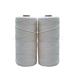 Cotton String Threads for Knit Making, White, 6mm, about 109.36 Yards(100m)/Roll(KNIT-PW0001-04F)