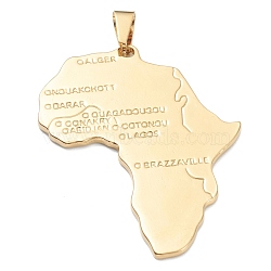 304 Stainless Steel Big Pendants, Africa Map, Golden, 53x42x2mm, Hole: 4.5x8mm(STAS-J036-046C-G)