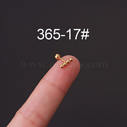 316L Surgical Stainless Steel Cartilage Earrings, Golden, Round, 6mm, Pin: 0.8mm(WG35966-17)