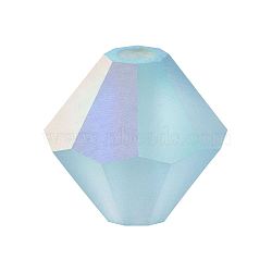 Preciosa&reg Crystal Beads, Czech Crystal, Bicone(451 69 302 Rondelle), 60000 20019 Aquamarine AB Matt, 4mm(X-PRC-BA4-60000-20019)