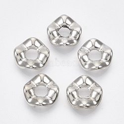 CCB Plastic Beads, Ring, Platinum, 13x13x3mm, Hole: 4.5mm, about 1740pcs/500g(CCB-S163-050P)