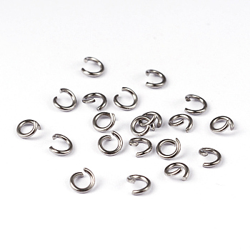 304 Stainless Steel Open Jump Rings, Stainless Steel Color, 21 Gauge, 4x0.7mm, Inner Diameter: 2.4mm