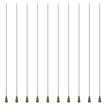 10Pcs 304 Stainless Steel Blunt Tip Dispensing Needle with PP Luer Lock, Syringe Needle Applicator Needles for Liquid Measuring Epoxy Resin Craft, Dark Green, 27.2x0.75cm