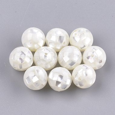 10mm White Round Shell+Resin Beads