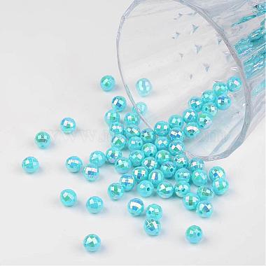 Faceted Colorful Eco-Friendly Poly Styrene Acrylic Round Beads(SACR-K001-8mm-62)-3
