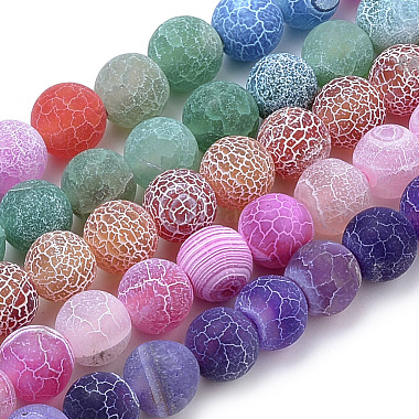 6mm Mixed Color Round Weathered Agate Beads