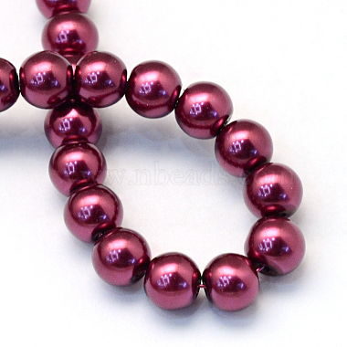 Baking Painted Pearlized Glass Pearl Round Bead Strands(X-HY-Q003-6mm-72)-4