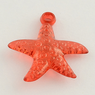 Transparent Acrylic Starfish/Sea Stars Pendants(TACR-Q004-M03)-2