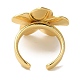 Flower Rack Plating Brass Cuff Rings for Women(RJEW-G323-07G)-3