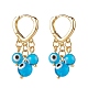 Evil Eye Lampwork Round Beads Dangle Hoop Earrings(EJEW-JE04826-04)-1