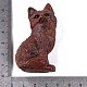 Natural Mahogany Obsidian Carved Fox Figurines Statues for Home Office Desktop Feng Shui Ornament(G-Q172-14B)-3