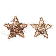 Star Shape Rattan Vine Wreath Garland Decoration, for DIY Easter Christmas Party Decors, BurlyWood, 11.5~12x11.5~12x2~3.5cm(DIY-B022-03B)