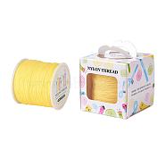 Nylon Thread, Champagne Yellow, 0.8mm, about 98.43yards/roll(90m/roll)(NWIR-JP0009-0.8-540)