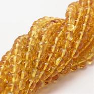 Round Natural Amber Beads Strands, 6mm, Hole: 0.5~1mm, about 62pcs/strand, 15.75 inch(G-K077-A6mm)