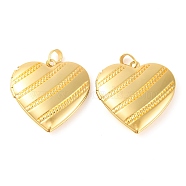 Rack Plating Brass Locket Pendant, with Enamel, Long-Lasting Plated, Heart, Real 18K Gold Plated, Gold, 29x28.5x6.5mm, Hole: 5.5x3.5mm, Inner Diameter: 16.5x21mm(KK-H486-04G-02)