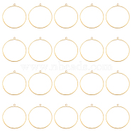 20Pcs Brass Pendants, Round Ring, Golden, 37.5x35x1mm, Hole: 1.6mm(KK-DC0001-69)