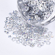 Shining Nail Art Glitter, Manicure Sequins, DIY Sparkly Paillette Tips Nail, Star, Silver, 2~4x2~4x0.3mm(MRMJ-T017-02H)