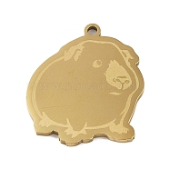 304 Stainless Steel Pendants, Guinea Pig Charm, Golden, 24.5x21.5x1.5mm, Hole: 1mm(STAS-C095-40G)