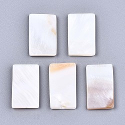 Natural Freshwater Shell Cabochons, Rectangle, Seashell Color, 20x11.5x2mm(X-SHEL-S276-133)
