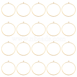 20Pcs Brass Pendants, Round Ring, Golden, 37.5x35x1mm, Hole: 1.6mm(KK-DC0001-69)