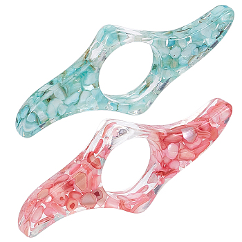 2Pcs 2 Colors Epoxy Resin Thumb Bookmark, Thumb Book Page Holder, Imitation Jade Inside Thumb Reading Ring, for Keeping Book Open, Book Lovers Gifts, Mixed Color, 33x82x9mm, Inner Diameter: 22mm, 1pc/color