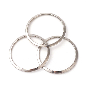 201 Stainless Steel Linking Rings, Ring, Stainless Steel Color, 20x0.5mm, Inner Diameter: 17.5~18mm