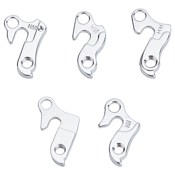 SUPERFINDINGS 5Pcs 5 Styles Aluminum Tail Hook, Variable Speed Hook, Bicycle Accessories, Silver, 1pc/style