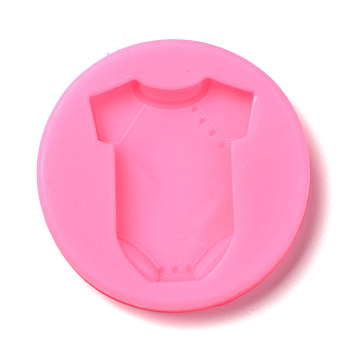DIY Baby Clothes Patterns Food Grade Silicone Fondant Molds, for DIY Cake Decoration, UV & Epoxy Resin Jewelry Making, Hot Pink, 66x10mm, Inner Diameter: 48x41mm