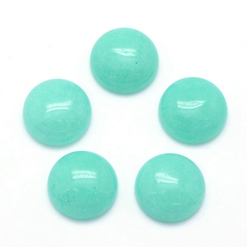 Natural Dyed Jade Cabochons, Half Round, 12x5~6mm