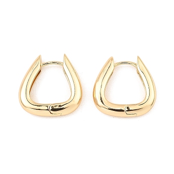 Brass Hoop Earrings, Teardrop, Light Gold, 19x18.5x4mm